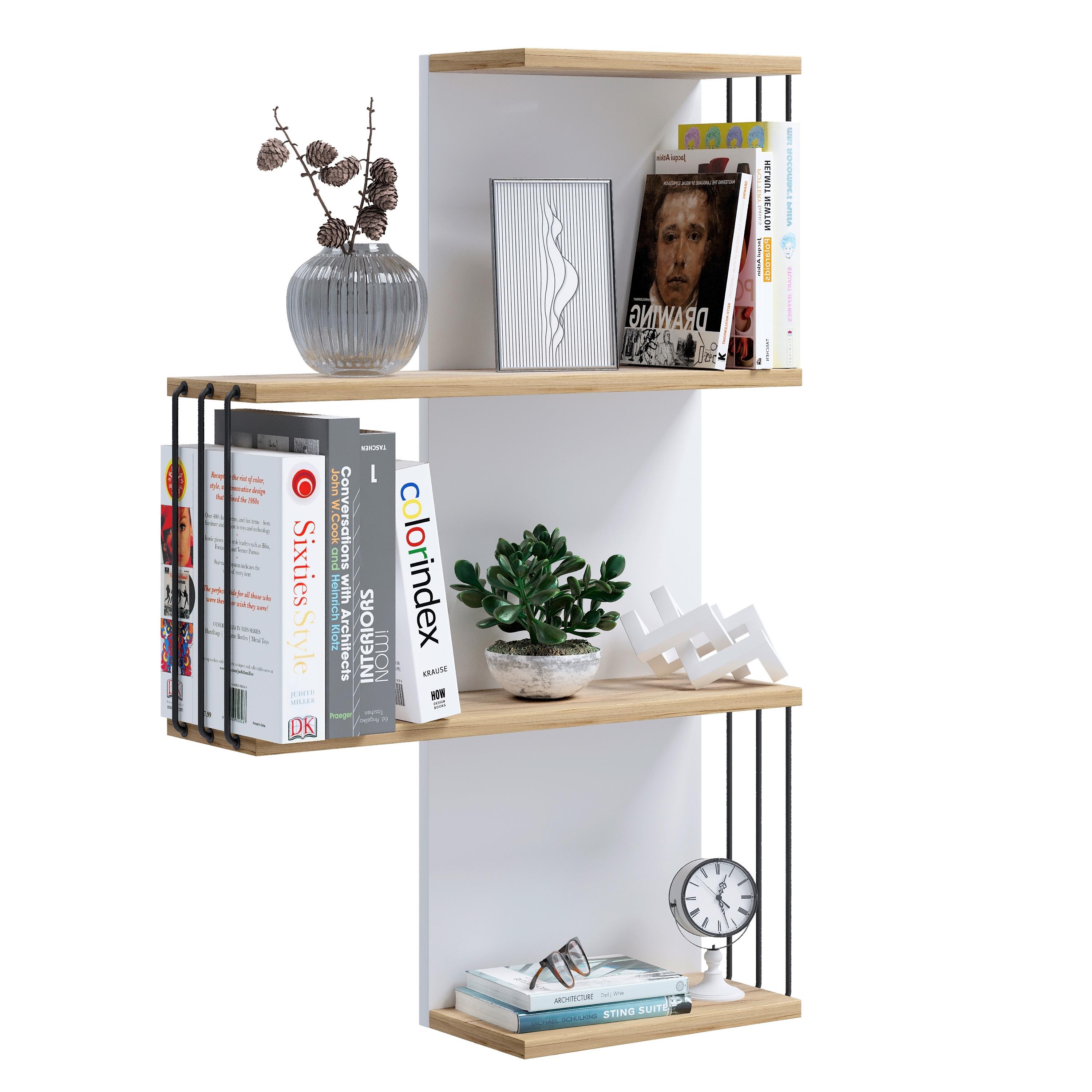Wandboard Dolira Weiß/Eichefarben B: 68 cm - Eichefarben/Weiß, Design, Holzwerkstoff (68/98/19cm) - Livetastic