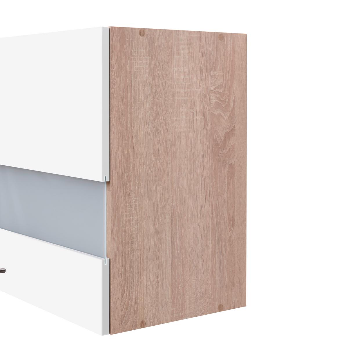 Küchenzeile Economy mit Geräten 310 cm Weiß/Eiche Dekor Modern - Eichefarben/Weiß, Basics, Holzwerkstoff (310cm) - Respekta