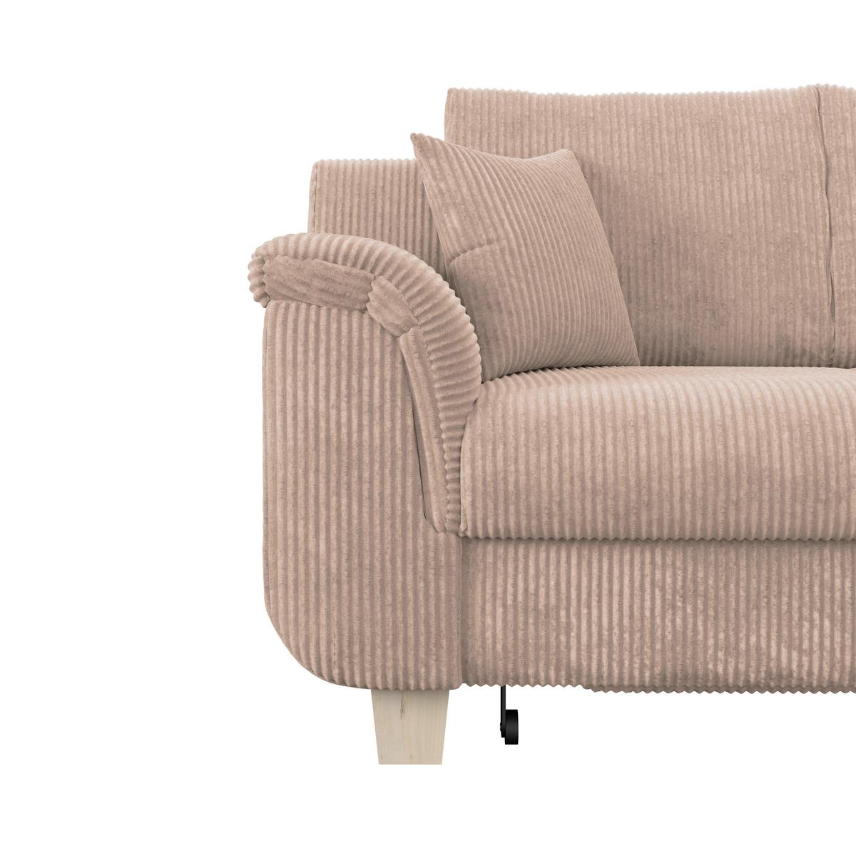 Rohová sedačka ALEX, béžový manšestr - přírodní barvy/béžová, Moderní, textil/plast (246/88cm)