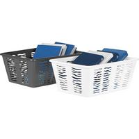 Aufbewahrungskorb L 36x25 cm Kunststoff Weiß oder Anthrazit - Anthrazit/Weiß, KONVENTIONELL, Kunststoff (36,4/25,4/14,5cm) - Homezone