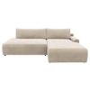 Eckschlafsofa Prag, Creme S: 253x167 cm - Creme/Schwarz, MODERN, Textil (253/167cm) - Trendmanufaktur