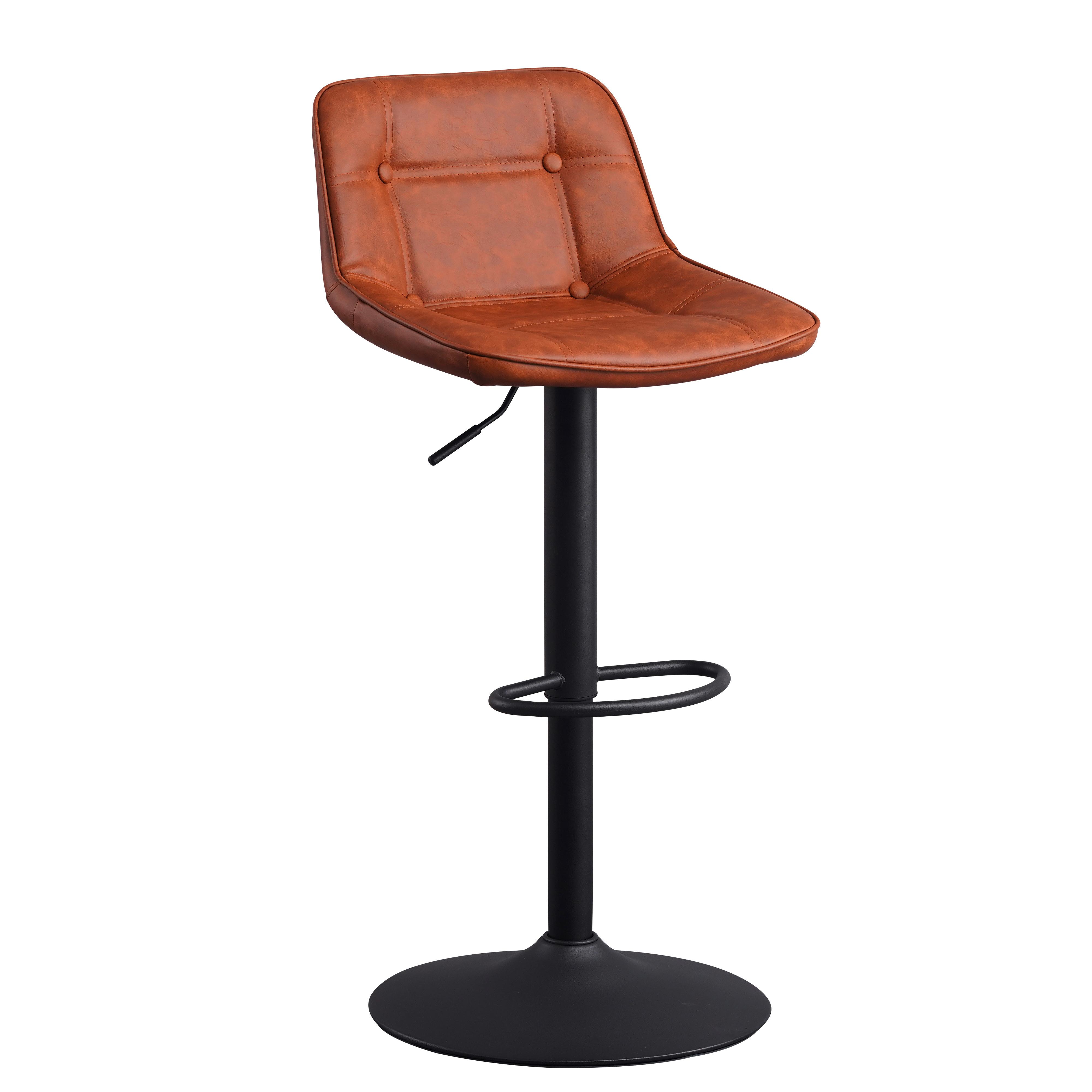 Barhocker-set Ezra Cognac B: 47 Cm - Cognac/Schwarz, MODERN, Textil/Metall (47/87/45cm) - MID.YOU