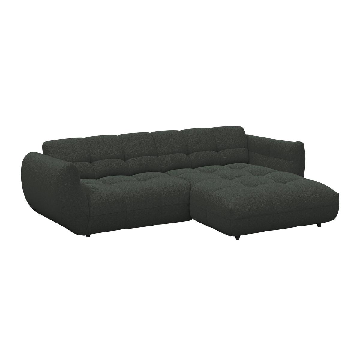 Rohová sedačka PANDA, pravá, tmavozelená ženilka - čierna/tmavozelená, Trend, textil/plast (280/178cm) - Premium Living