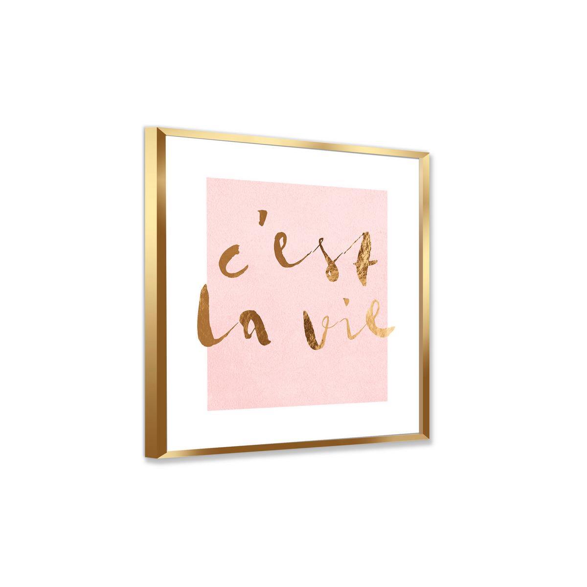 OBRAZ VOUS II - bílá/pink, kompozitní dřevo/papír (30/30cm) - Modern Living