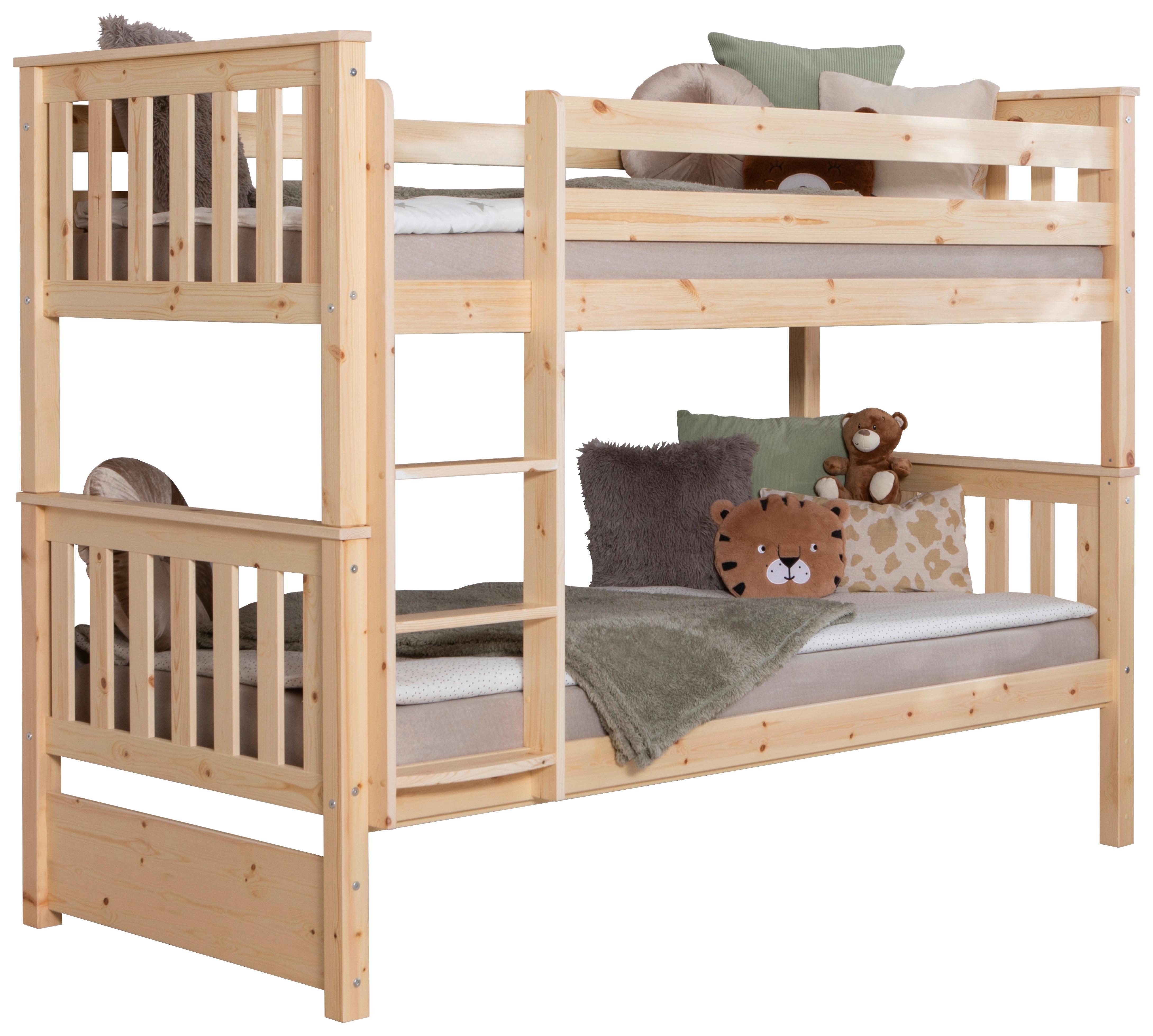 Etagenbett Sammy Kiefer Massiv 90 cm mit Absturzsicherung - Naturfarben, MODERN, Holz (90/200cm) - MID.YOU