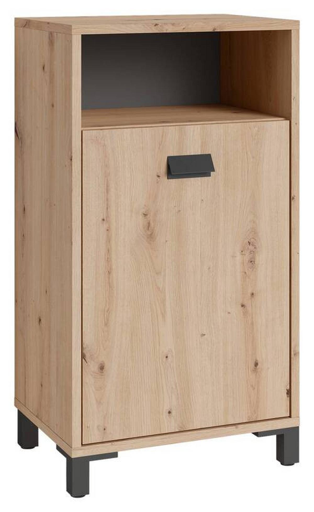 Unterschrank Wellness B: 42 cm Artisan Eiche Dekor - Anthrazit/Schwarz, MODERN, Holzwerkstoff (42/77,5/31cm) - MID.YOU