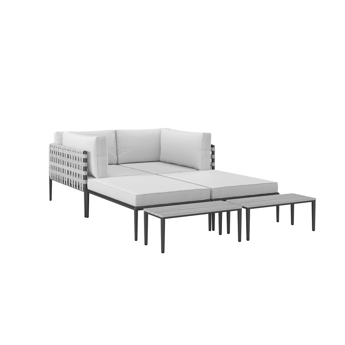 TERASOVÁ SEDACIA SÚPRAVA ENJA - čierna/sivá, Modern, kov/textil (104/60/70cm) - Bessagi Garden