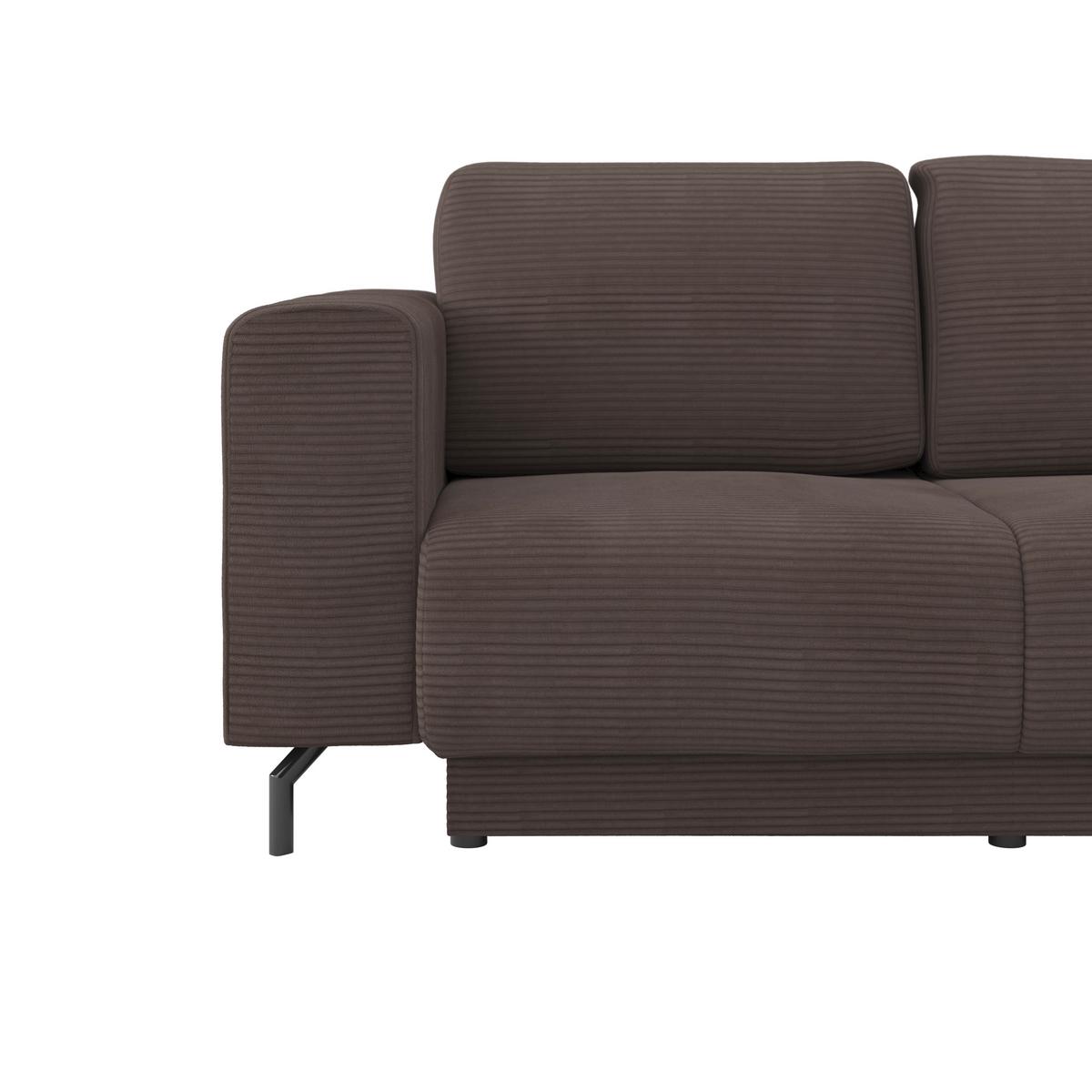 Rohová sedačka VENI, pravá, hnedý menčester - hnedá/čierna, Modern, textil (272/210cm) - Ondega