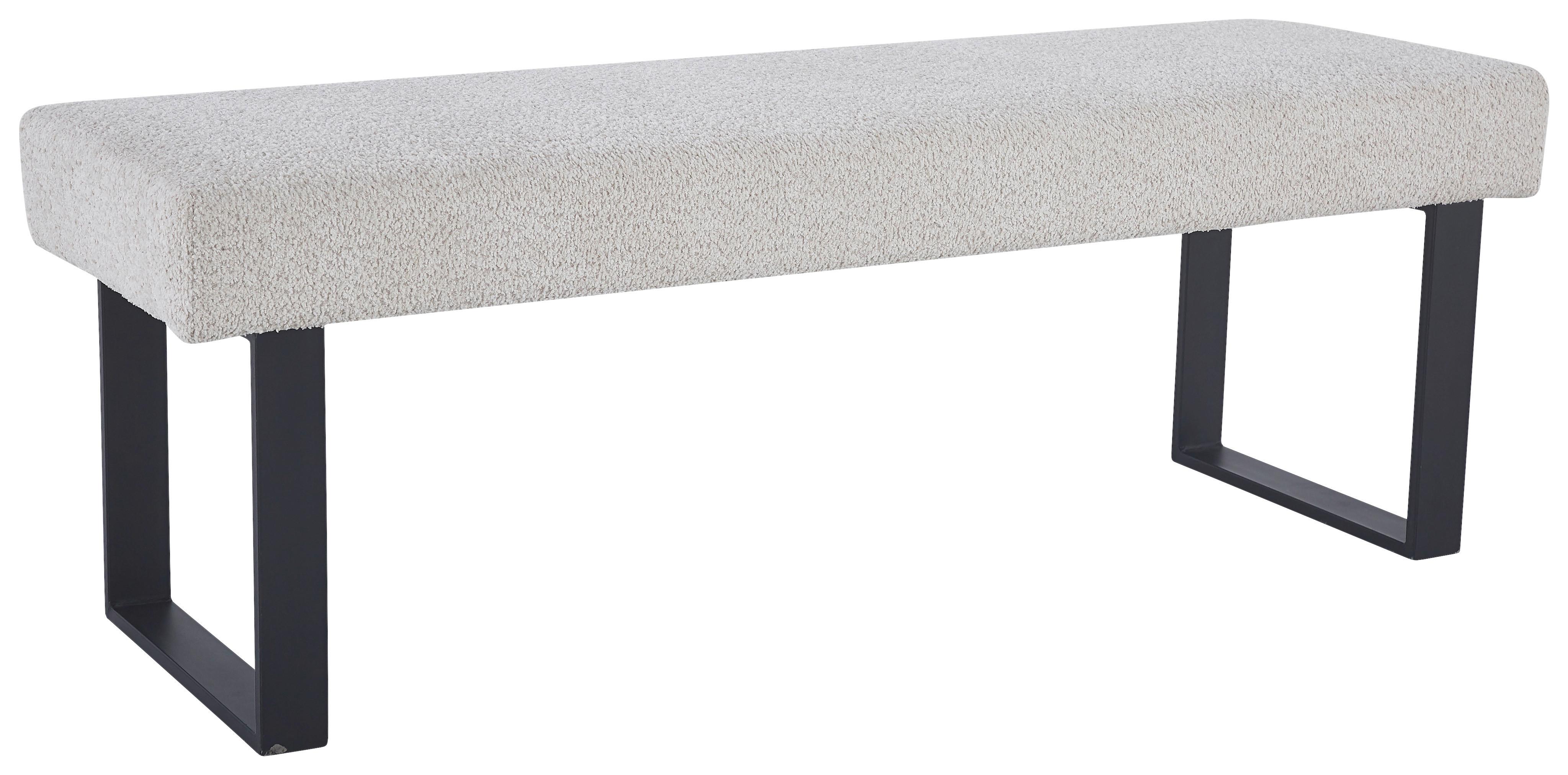 Sitzbank Kea Ohne Lehne Beige, B: 140 Cm - Beige/Schwarz, KONVENTIONELL, Textil/Metall (140/49/47cm) - MID.YOU