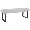 Sitzbank Kea Ohne Lehne Beige, B: 140 Cm - Beige/Schwarz, KONVENTIONELL, Textil/Metall (140/49/47cm) - MID.YOU