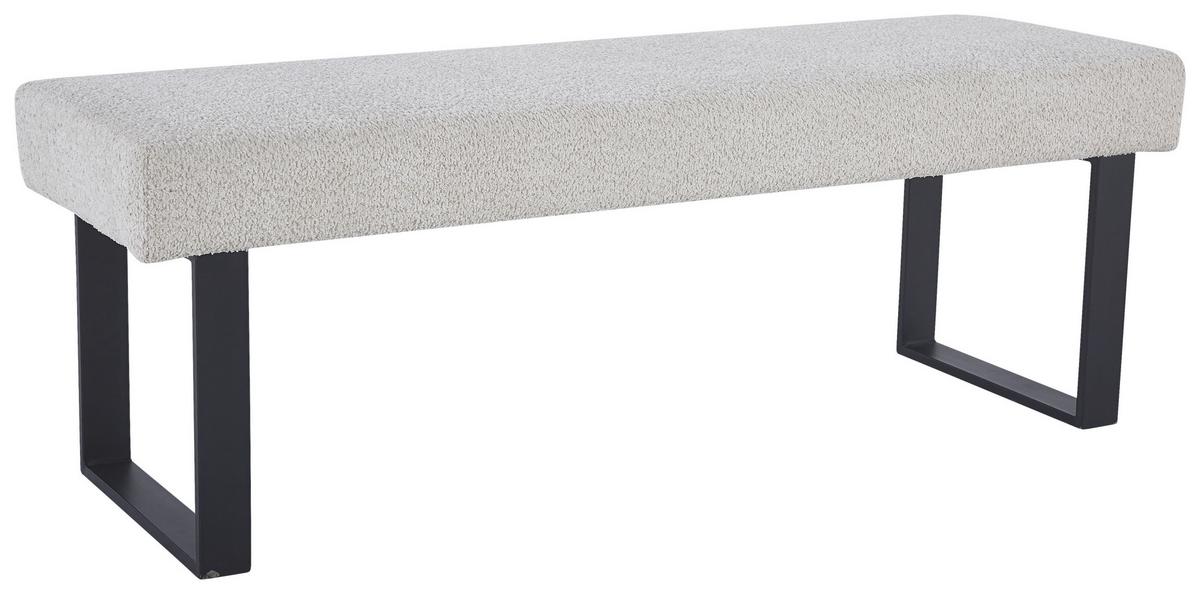Sitzbank Kea Ohne Lehne Beige, B: 140 Cm - Beige/Schwarz, KONVENTIONELL, Textil/Metall (140/49/47cm) - MID.YOU