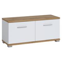 Garderobenschrank Hola Weiß/Wotan Eiche B: 90 cm - Eiche Wotan/Weiß, Trend, Holzwerkstoff (90/40/33,5cm)