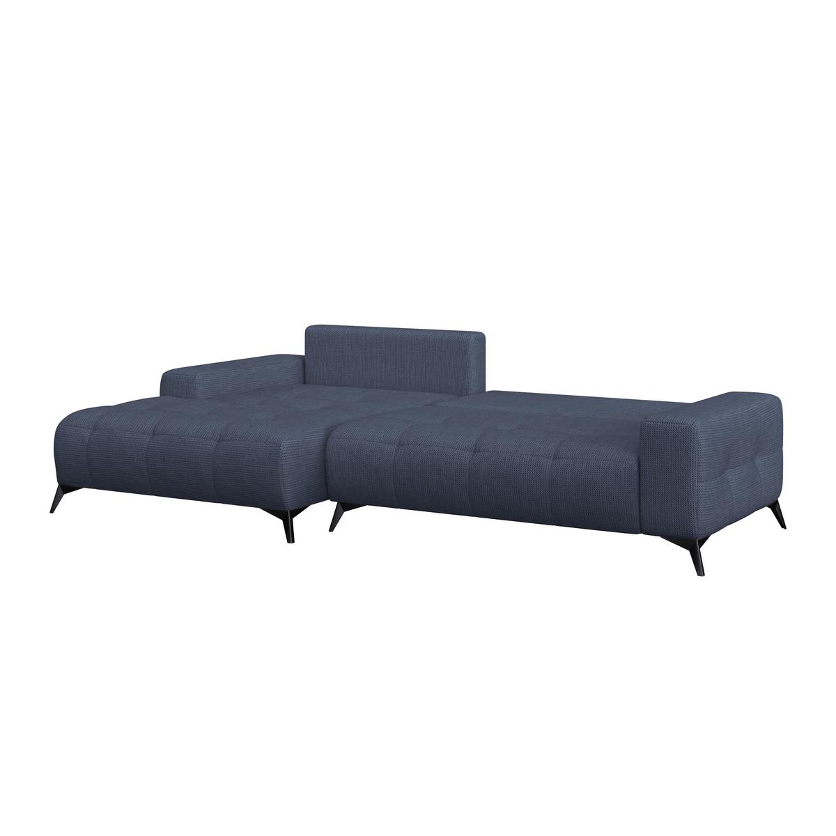 Ecksofa Mauro Blau, mit Schlaffunktion - Blau/Schwarz, Trend, Textil (175/290cm) - Luca Bessoni