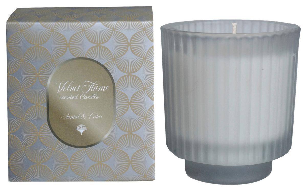 Vonná sviečka SILVER - svetlomodrá/svetlosivá, plast/prírodné materiály (7,8/8,5cm) - Mömax