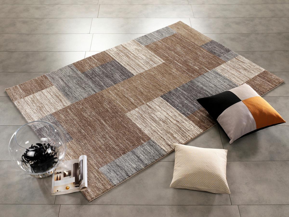 Webteppich Grande Braun/Beige 200x290 cm - Beige/Braun, KONVENTIONELL, Textil (200/290cm) - Novel