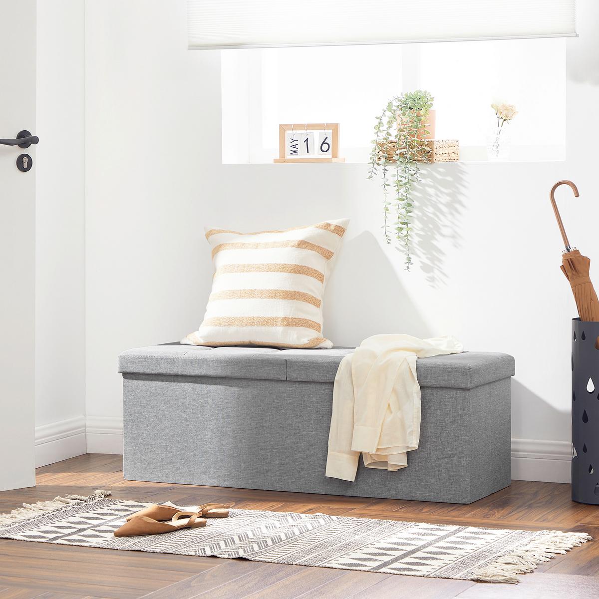 SITZBOX Grau B: 110cm - Grau, Basics, Holzwerkstoff/Textil (110/38/38cm)