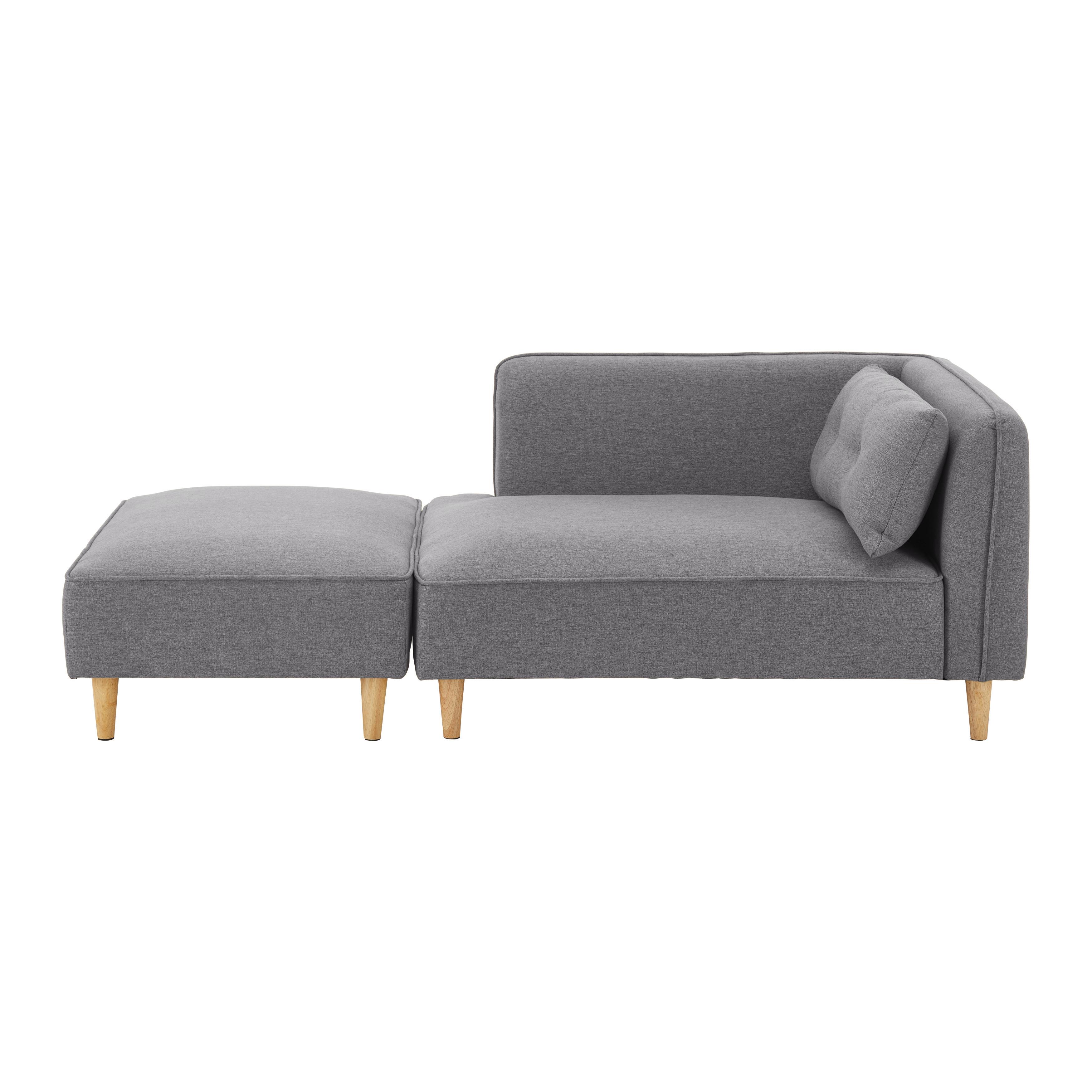Modulární pohovka FANNY, tmavě šedá - tmavě šedá/přírodní barvy, Moderní, dřevo/textil (154/55/73cm) - Bessagi Home