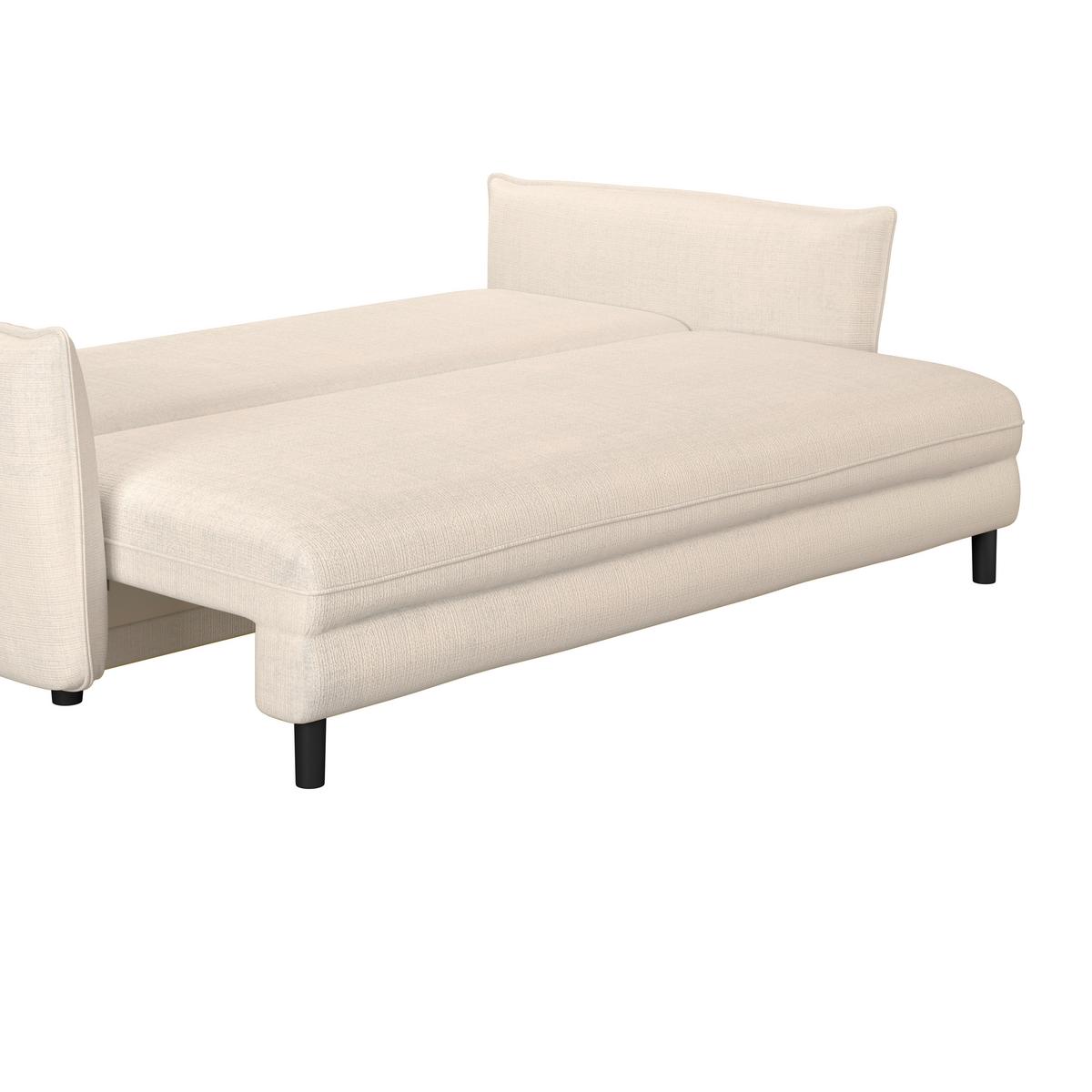 Schlafsofa Kairo Beige, Lf: ca. 190x150cm - Beige/Schwarz, ROMANTIK / LANDHAUS, Holz/Kunststoff (230/90/115cm) - James Wood