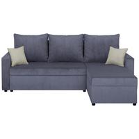 Ecksofa mit Schlaffunktion + Bettkasten Star 228x147 cm - Dunkelgrau/Creme, Design, Holzwerkstoff/Textil (228/147cm) - P & B