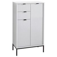 Vysoká komoda LUCERA biela matná - biela/antracitová, Modern, kov/plast (60/106/32cm) - MID.YOU