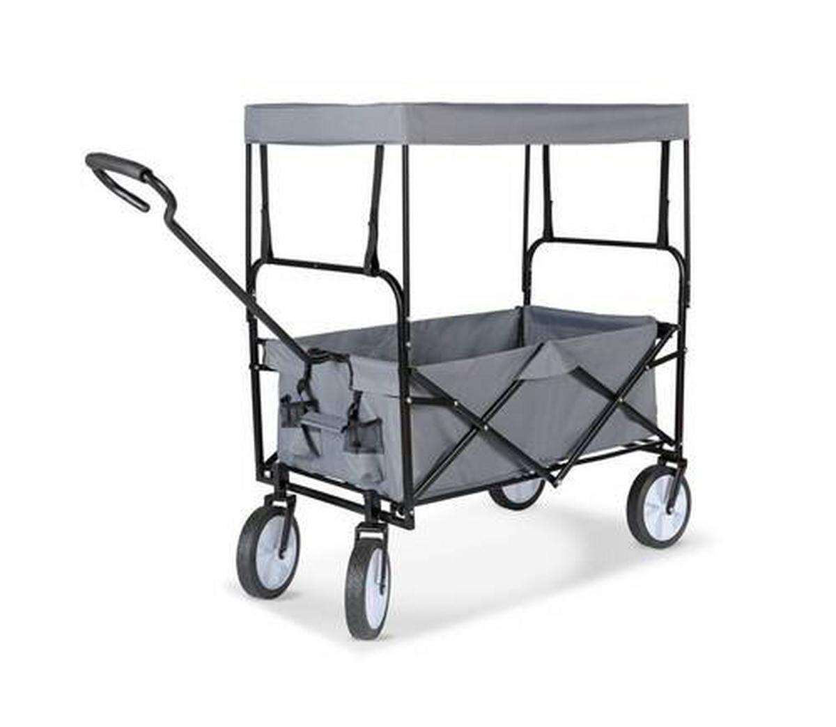 Bollerwagen Chrisi - Dunkelgrau/Schwarz, KONVENTIONELL, Kunststoff/Textil (117/55/120cm) - Luca Bessoni