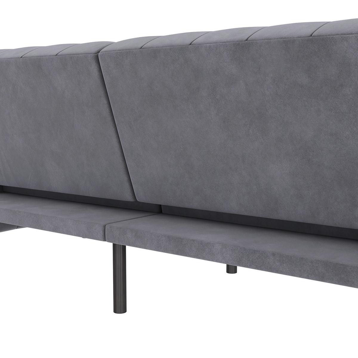 Schlafsofa Firenze Anthrazit, mit Schlaffunktion - Anthrazit/Schwarz, Basics, Textil (236/83/87cm) - Livetastic