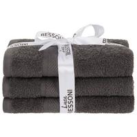 Handtuch Fiolina Baumwolle Anthrazit 50x100 cm 3er-Pack - Anthrazit, MODERN, Textil (50/100cm) - Luca Bessoni