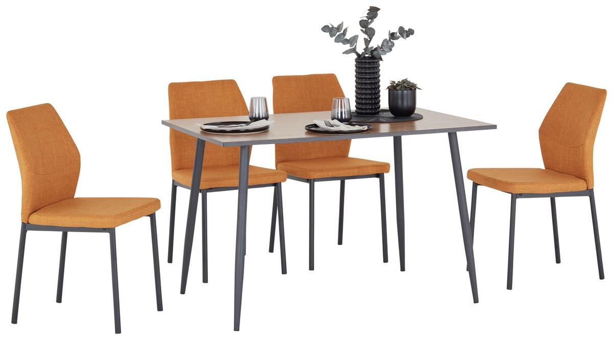 Esstisch Tom 120x76x80 Cm Naturfarben/schwarz - Schwarz/Naturfarben, KONVENTIONELL, Holzwerkstoff/Metall (120/76/80cm)