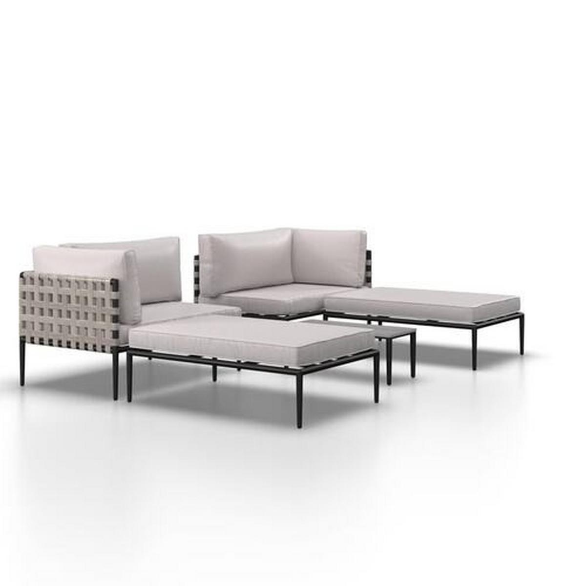 TERASOVÁ SEDACIA SÚPRAVA ENJA - čierna/sivá, Modern, kov/textil (104/60/70cm) - Bessagi Garden