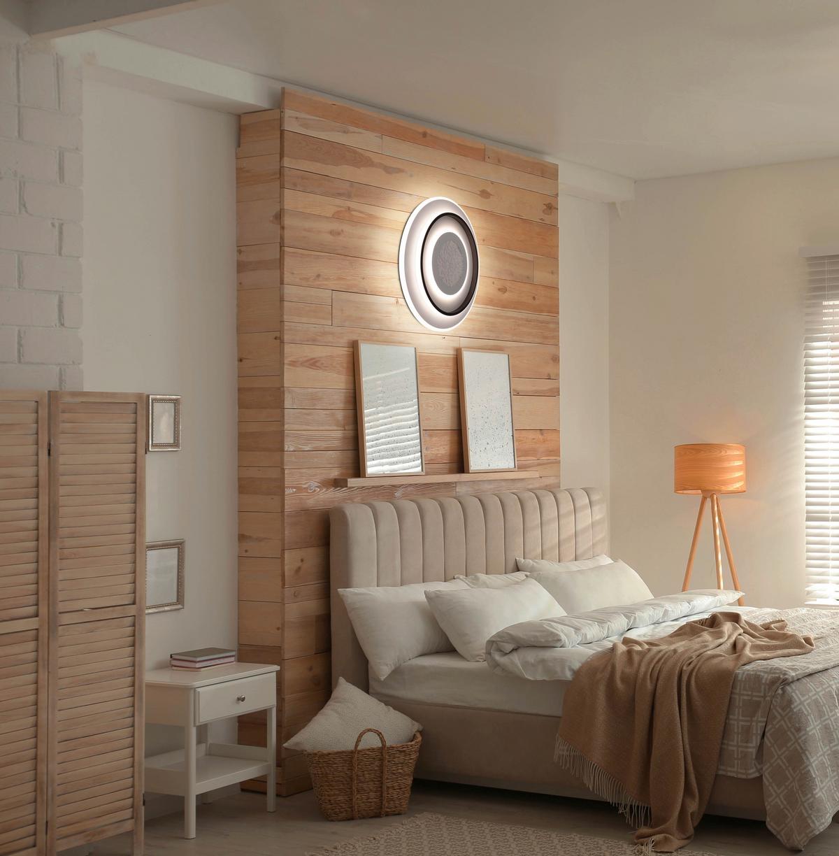 LED-Deckenleuchte Memory-Funktion - Schwarz/Weiß, Design, Kunststoff/Metall (45/45/6cm) - Näve