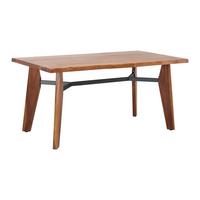 Jedálenský stôl z akácie JASPER 160x90 cm - čierna/farba akácie, Modern, kov/drevo (160/90/75cm) - Bessagi Home