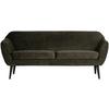Sofa Rocco Grün B: 187cm - Schwarz/Grün, Design, Textil (187/75/82cm) - Livetastic