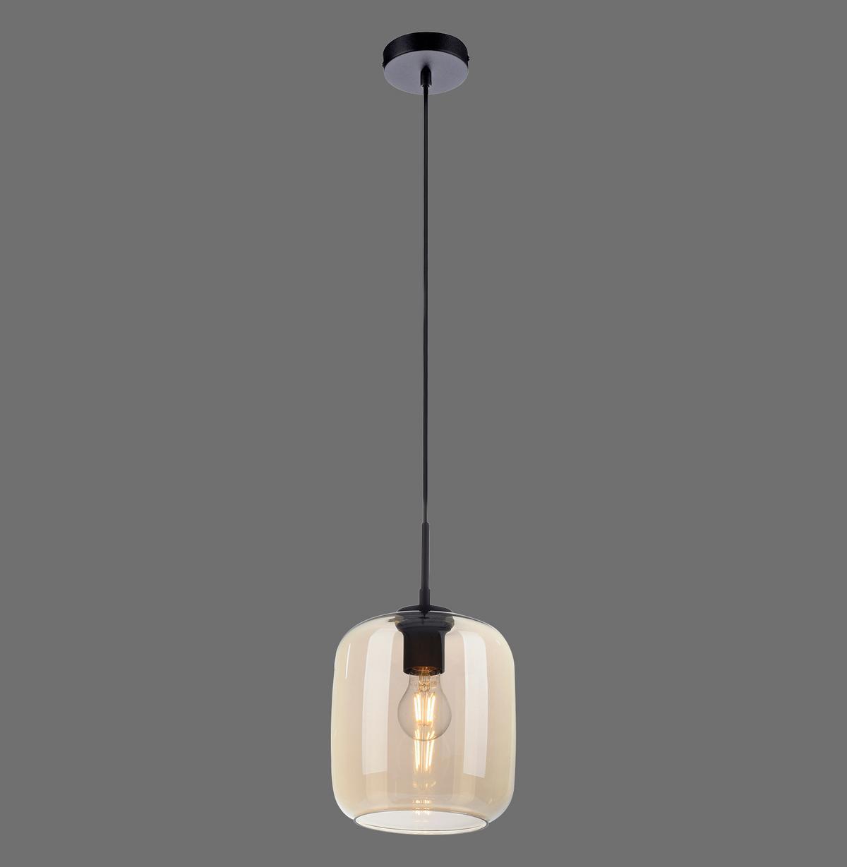 Hängeleuchte 2002-27 Shitake - Schwarz, Design, Kunststoff/Metall (19/19/150cm) - Paul Neuhaus