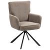 Armlehnstuhl Mila Cord Braun Sitzfl. 180° drehbar, B: 60cm - Schwarz/Braun, KONVENTIONELL, Textil/Metall (60/95/67cm) - MID.YOU