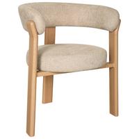 Armlehnstuhl Granada Beige B: 62 cm - Eichefarben/Beige, MODERN, Textil/Metall (62/74/56,5cm) - Livetastic