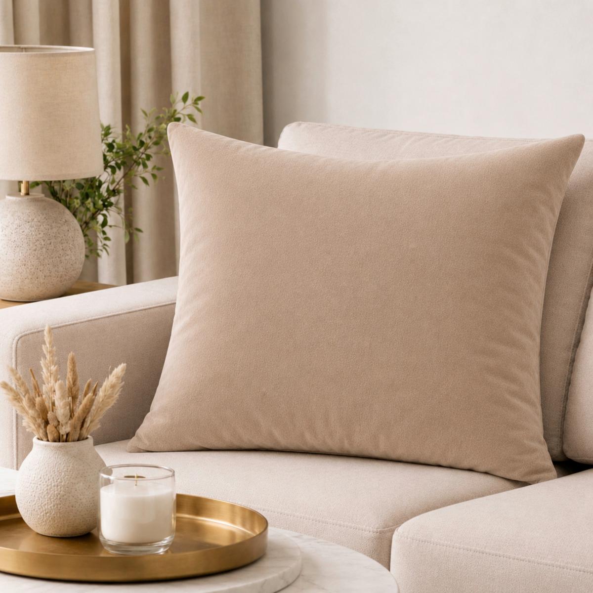 Zierkissen Franzi Beige 60x60 cm - Beige, MODERN, Textil (60/60cm) - Luca Bessoni