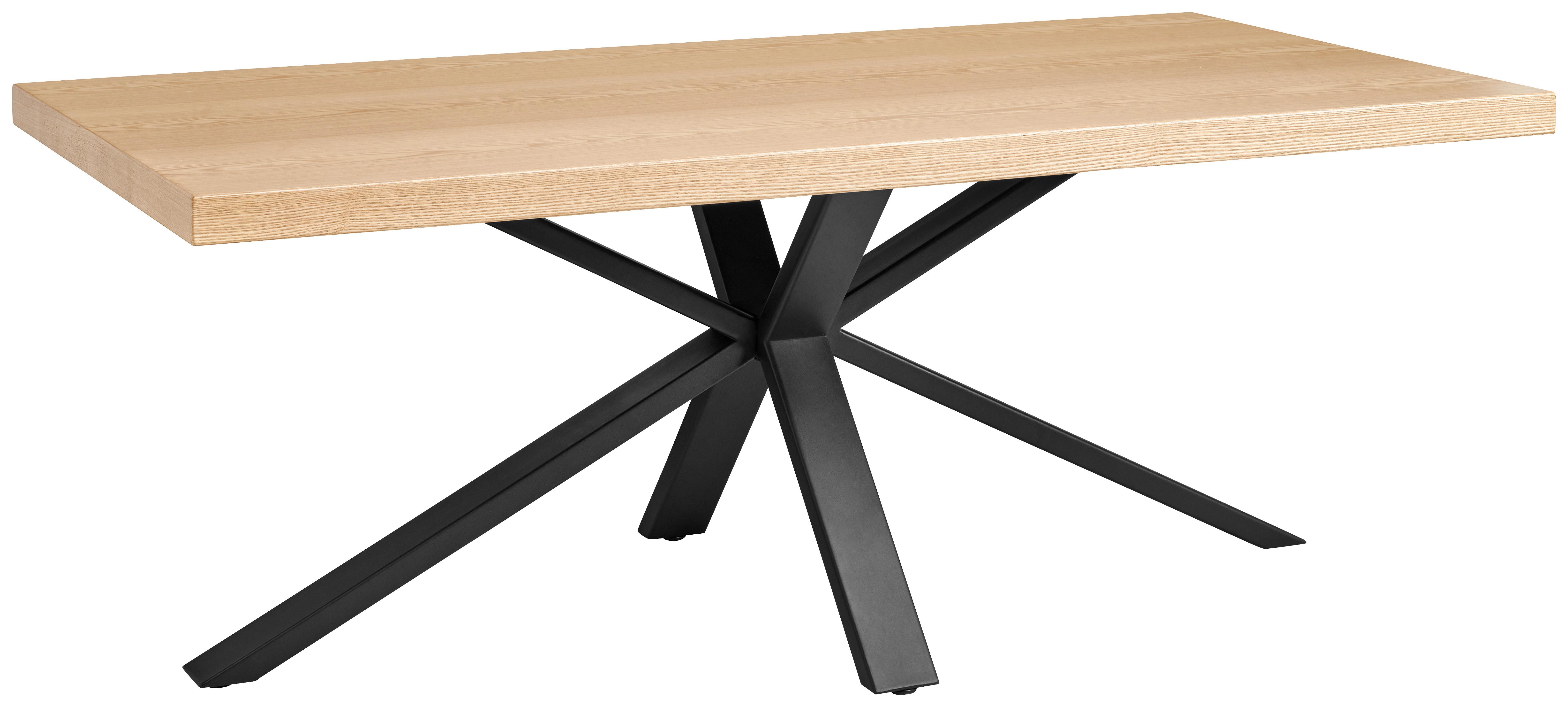 Esstisch Gino 200x100x76 cm Naturfarben/Schwarz - Schwarz/Naturfarben, KONVENTIONELL, Holz/Holzwerkstoff (200/100/76cm) - MID.YOU