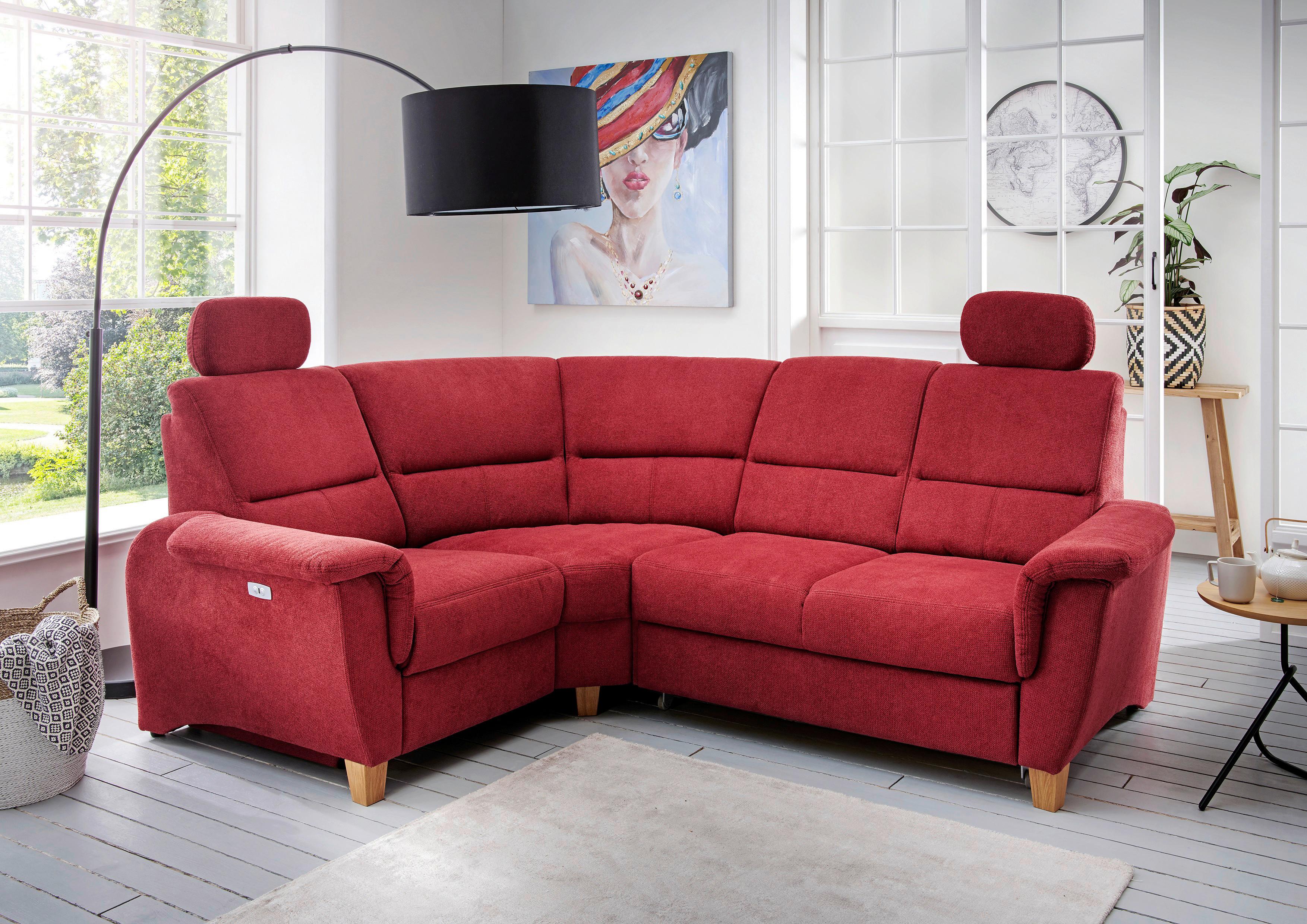 Ecksofa Parole Rot S: 186/237 cm - Wildeiche/Rot, KONVENTIONELL, Textil (186/237cm) - Livetastic