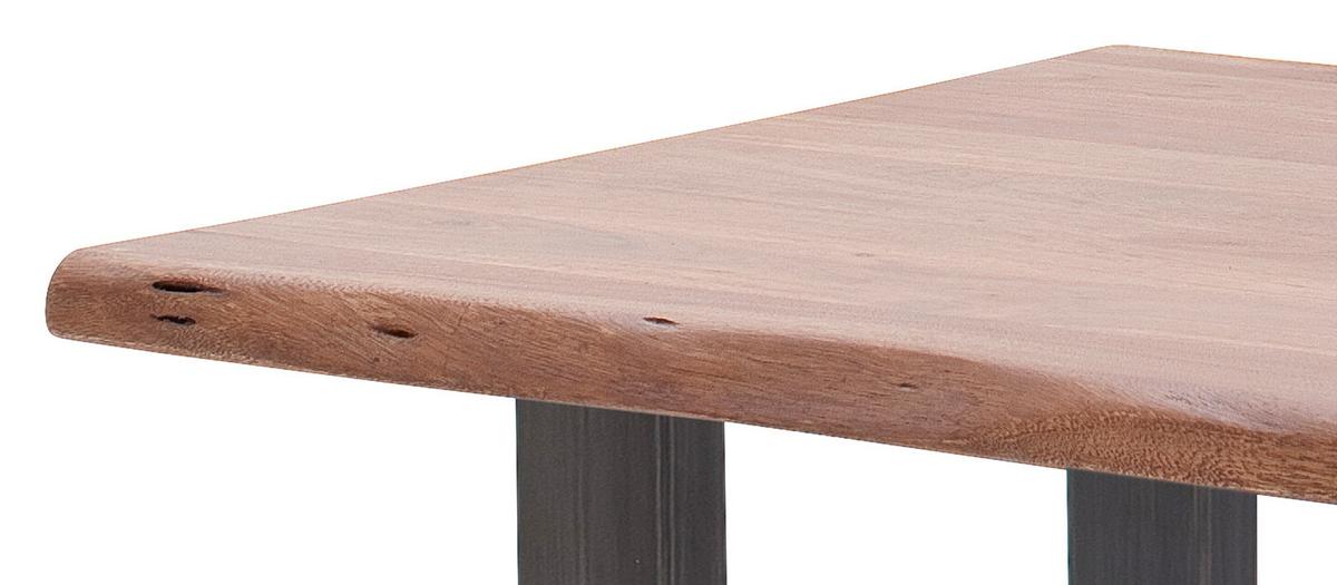 Couchtisch Holz mit Massiver Tischplatte Cartagena, Akazie - Walnussfarben/Nickelfarben, MODERN, Holz/Metall (75/45/75cm)