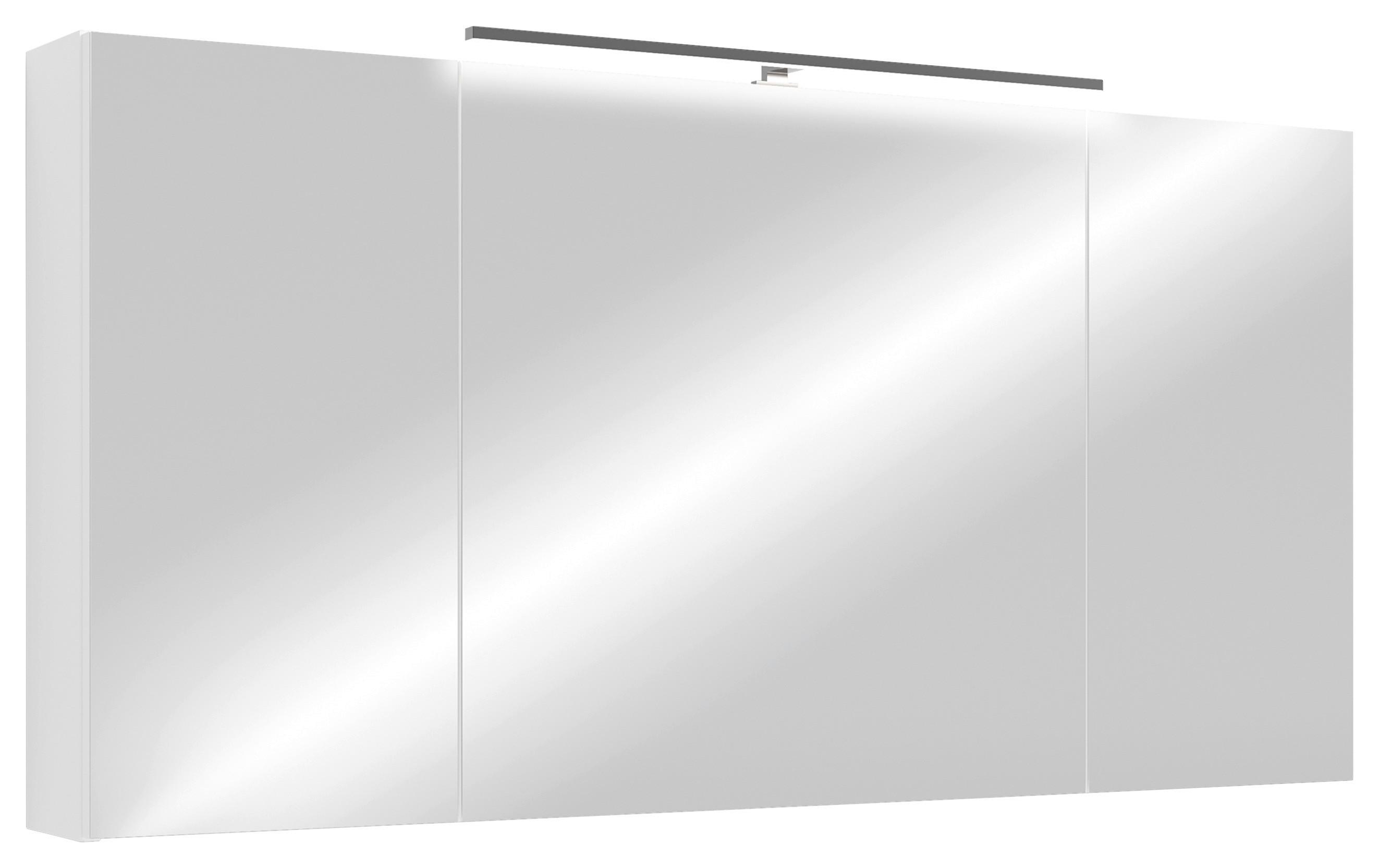 Spiegelschrank Spree Weiß B: 120 cm - Weiß, MODERN, Glas/Holzwerkstoff (120/60/20cm) - MID.YOU