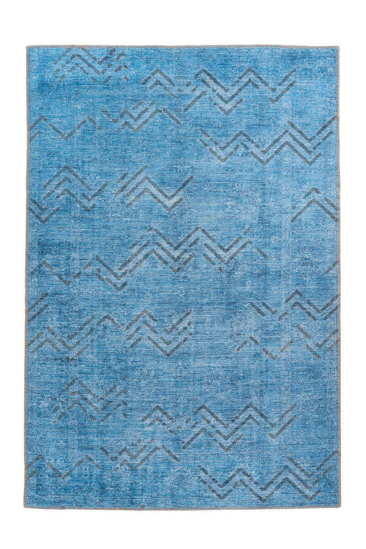 Webteppich Blau Antique 120x180 Cm - Blau/Goldfarben, Design, Textil (120/180cm) - Kayoom
