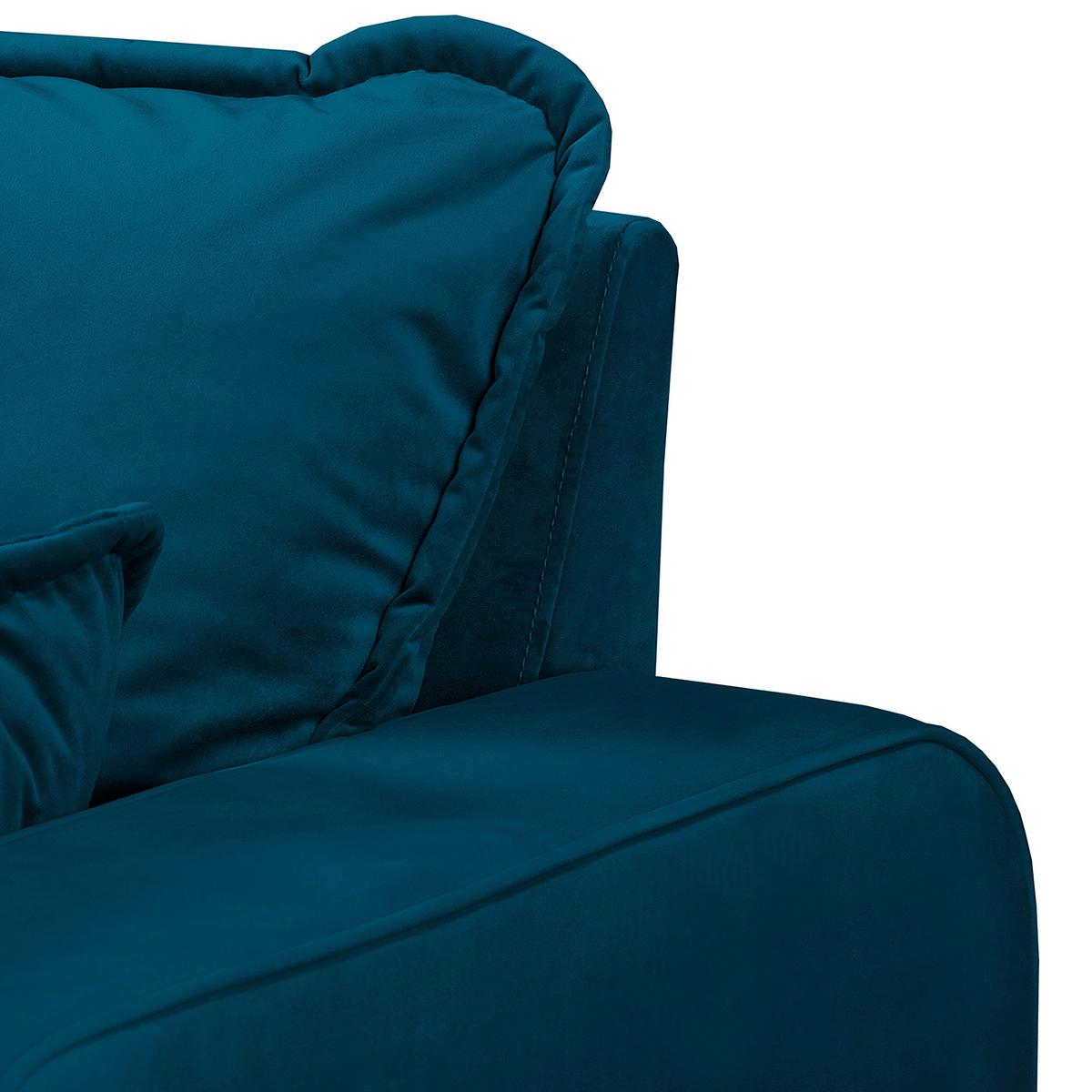 Ecksofa Beata Blau S: 150x230 cm - Wengefarben/Blau, Design, Textil (150/230cm) - Livetastic
