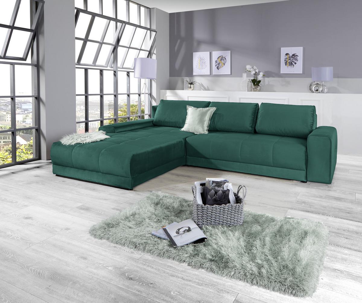 Rohová sedacia súprava Adria, smaragdovozelená - smaragdovozelená, Modern, textil (213/308cm) - Luca Bessoni
