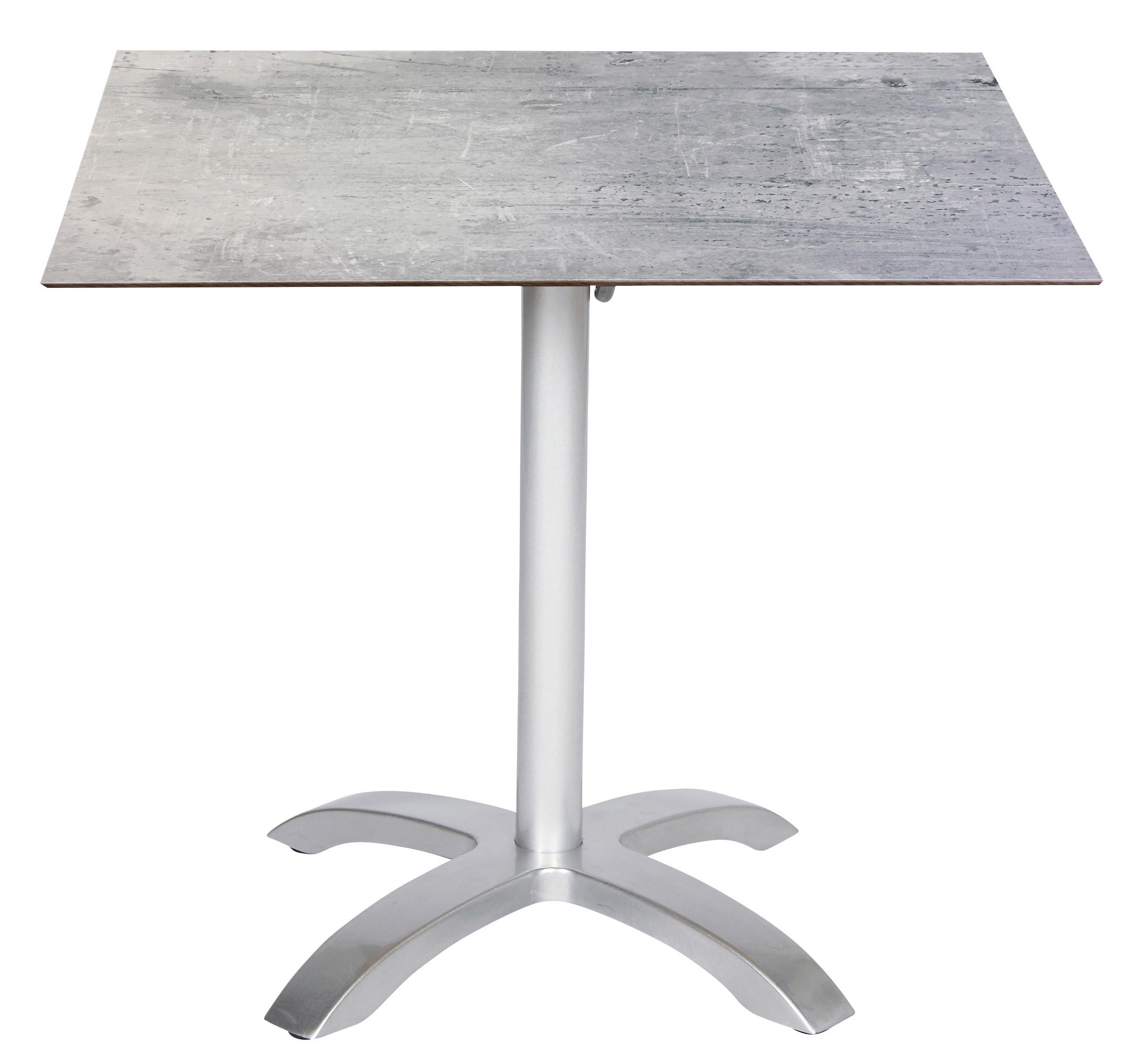 Gartentisch Klappbar Acaplan Metall/Holzwerkstoff L: 80 cm - Platinfarben/Grau, Basics, Holzwerkstoff/Metall (80/80/72cm)
