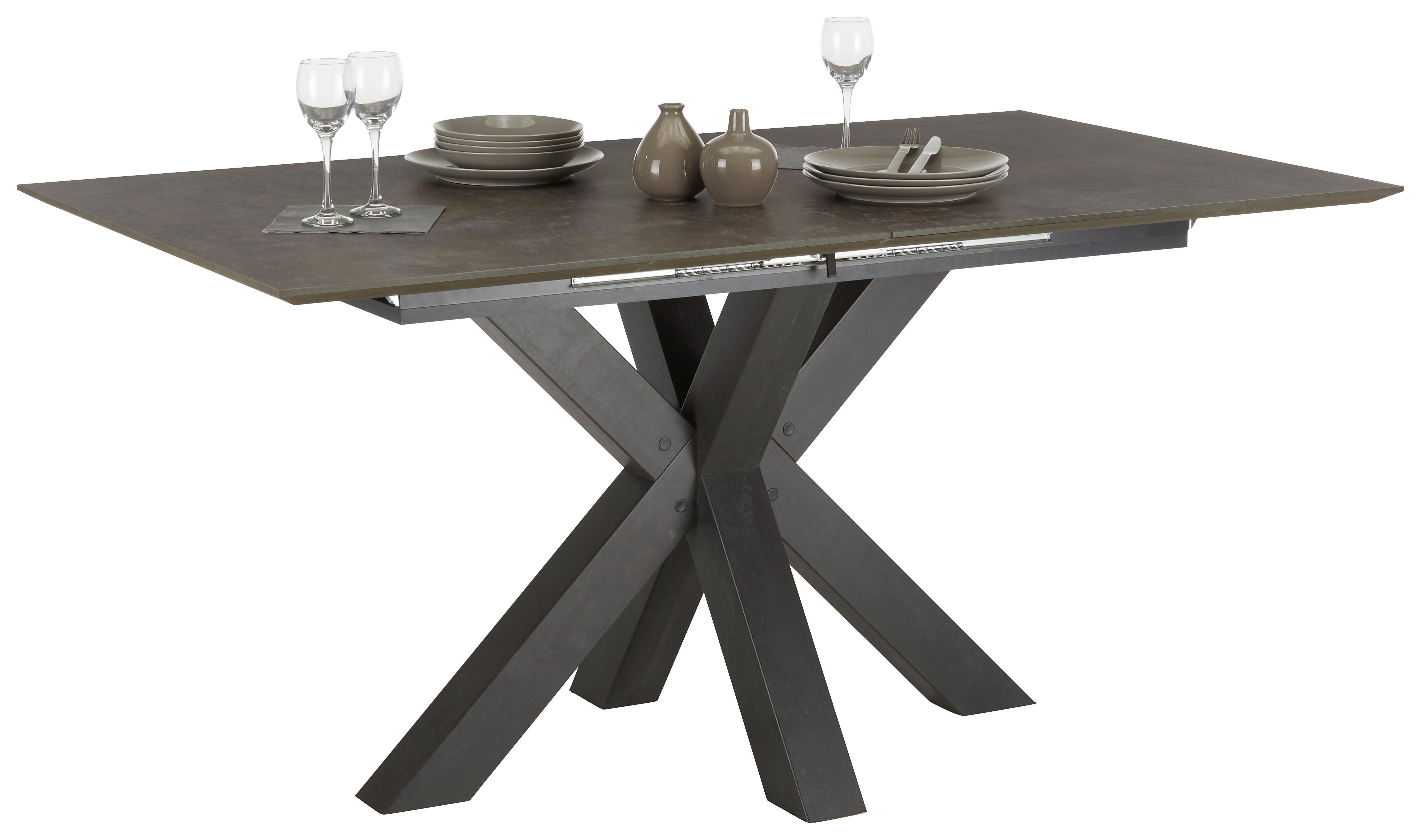 Roztahovací stůl LUZERN 160-210x90 - barvy grafitu, Moderní, kompozitní dřevo (160-210/75/90cm) - Mömax