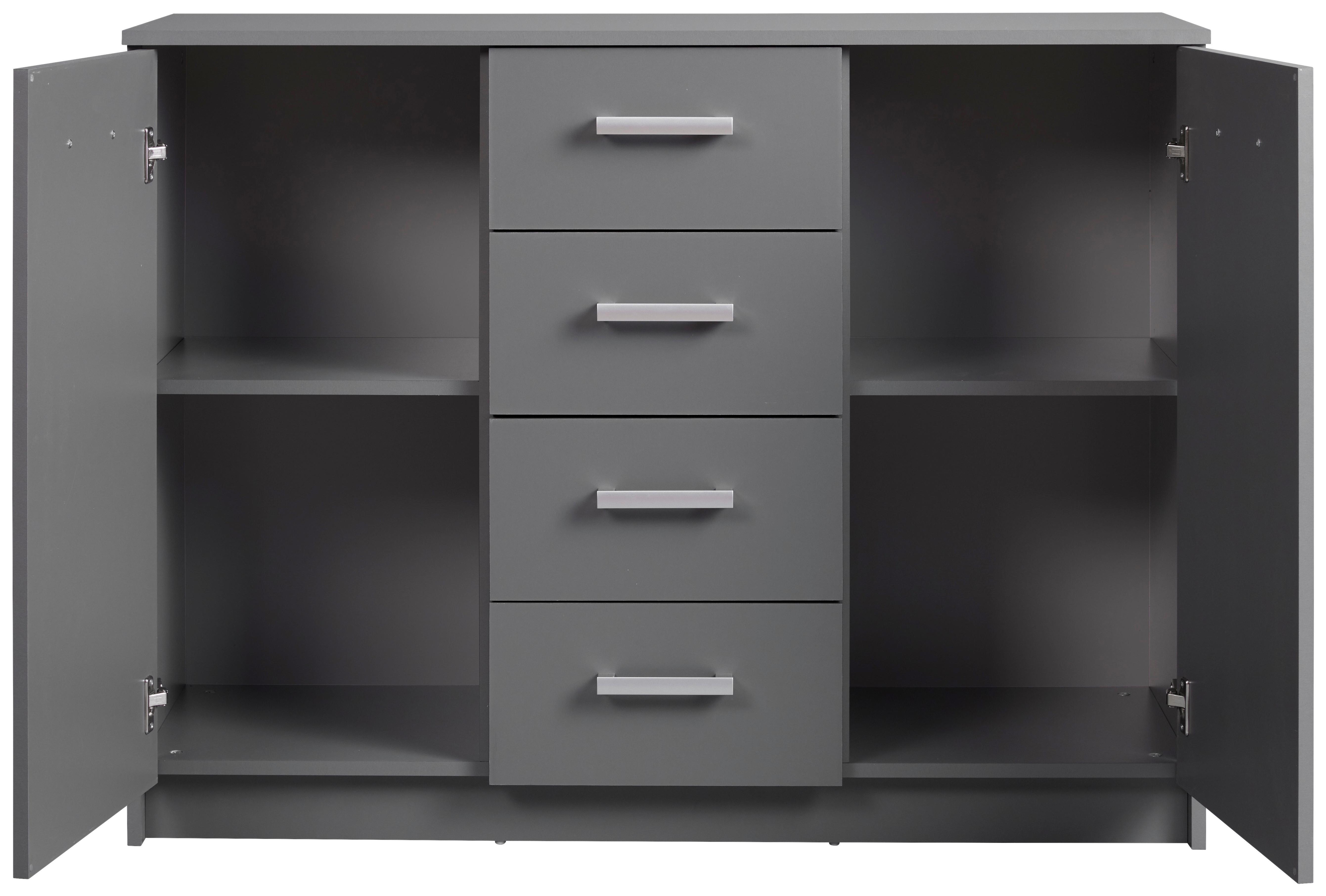 Kommode B: 119,20 cm Elenzio, Graphitfarben - Graphitfarben, Basics, Holzwerkstoff (119,20/40/91,5cm) - MID.YOU