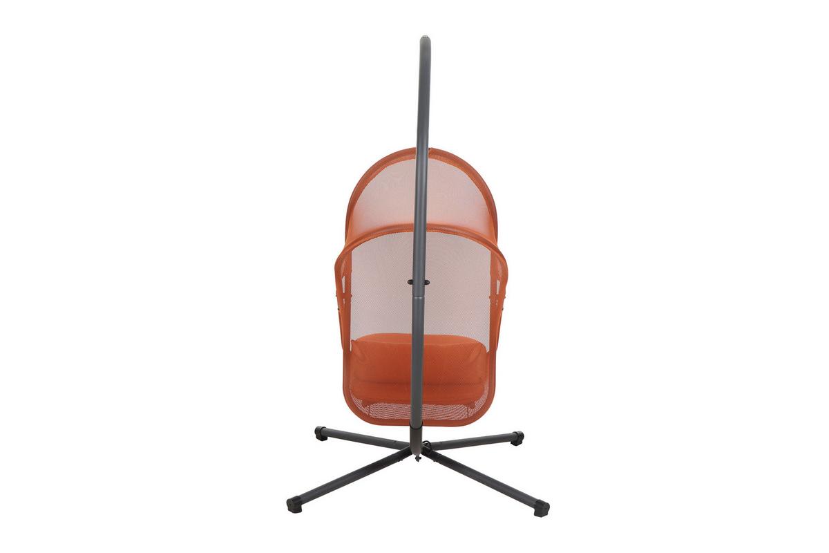 Hängesessel Mit Gestell Mit Sitz- Und Rückenkissen - Anthrazit/Rot, KONVENTIONELL, Kunststoff/Textil (123/195/106cm) - Siena Garden