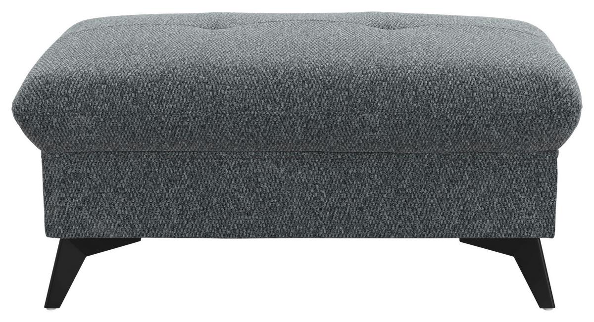 Hocker Hudson Chenille dunkelgrau, B: 102cm - Dunkelgrau/Schwarz, KONVENTIONELL, Textil (102/45/65cm) - Sembella