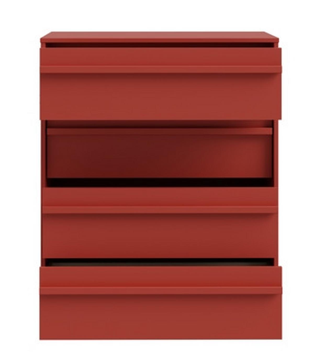 Komoda CANADA červená, š: 78,4 cm - červená, Modern, kompozitné drevo (78,4/94,4/42cm)