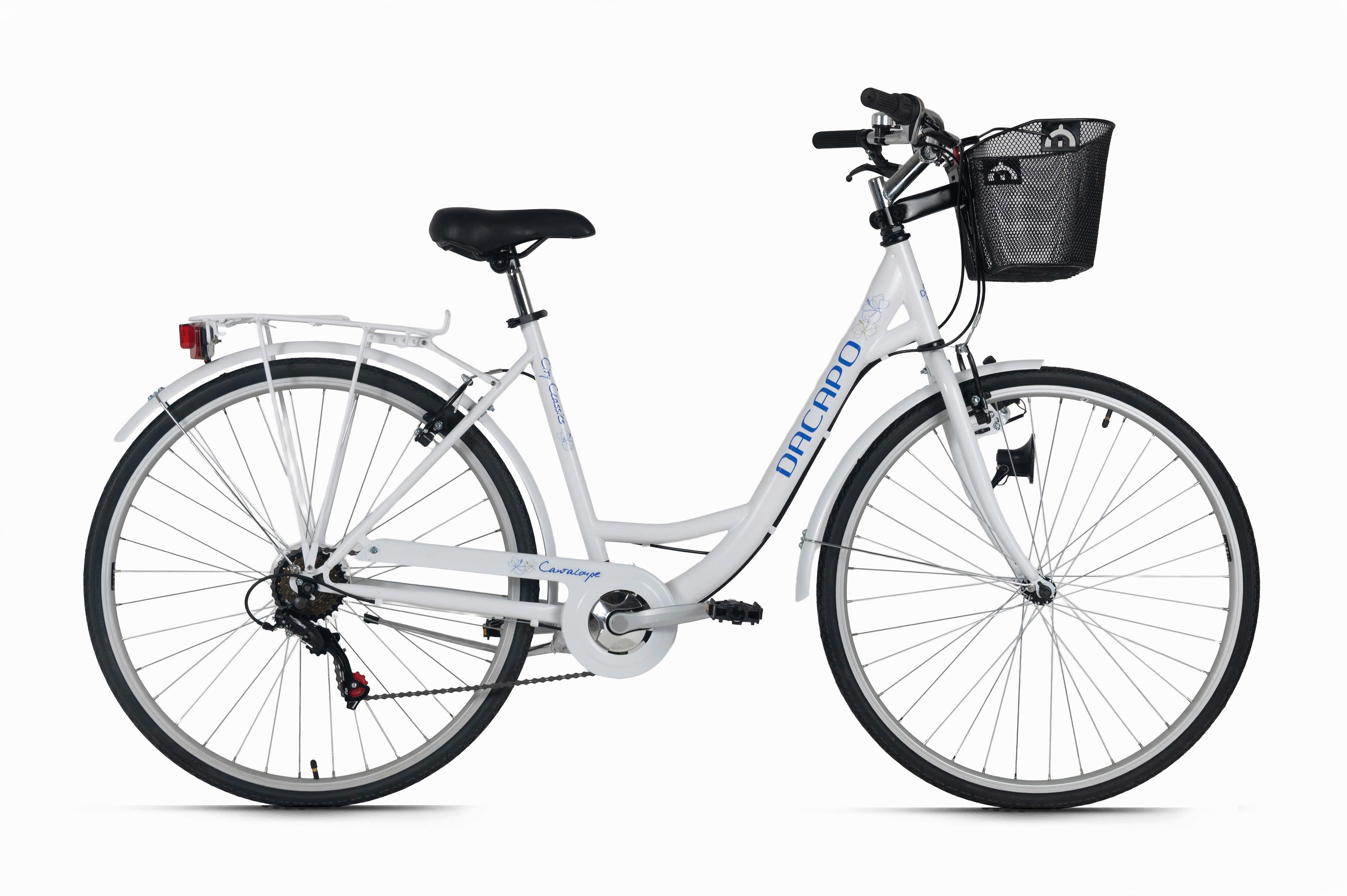 Citybike 28'' mit Korb DaCapo Cantaloupe weiß/blau - Weiß, LIFESTYLE, Metall (25/140/60cm)